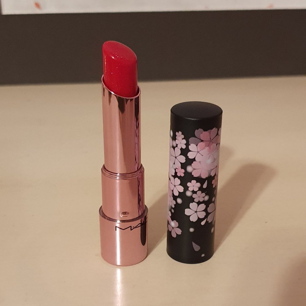 Swatched Mac Black Cherry Fleur Welcome Lip Balm